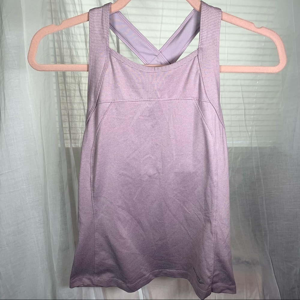 Saucony athletic striped racer tank top sports bra - Picture 3 of 7
